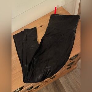 SPANX Faux Leather Black High-Waist Leggings